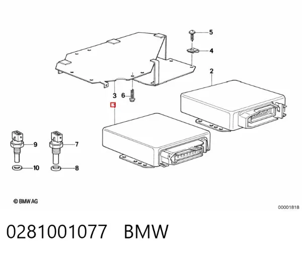 Блок управления двигателем 0281001077 BMW