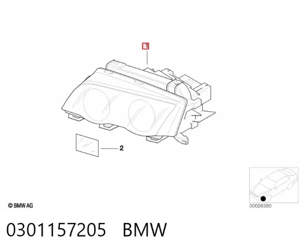 Левая фара 0301157205 BMW