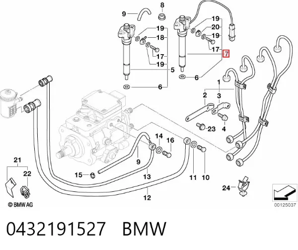 Топливные форсунки 0432191527 BMW