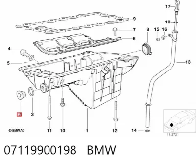 Пробка заливная заднего/переднего моста BMW 07119900198