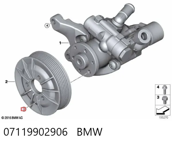Болт нижнего рычага 07119902906 BMW