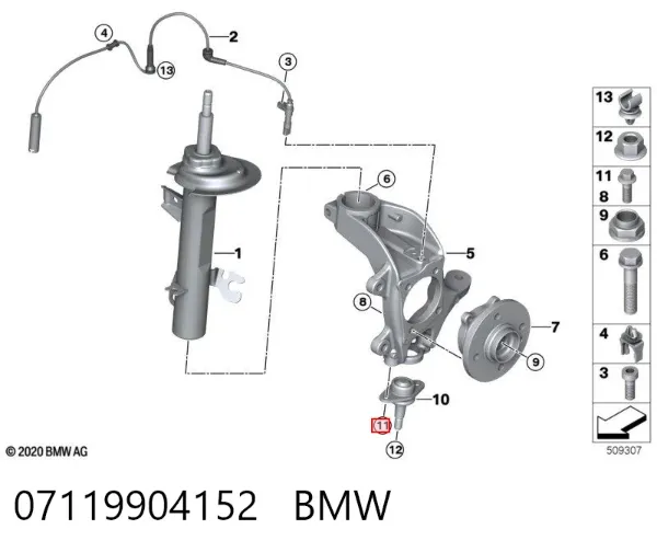 Болт ГБЦ 07119904152 BMW