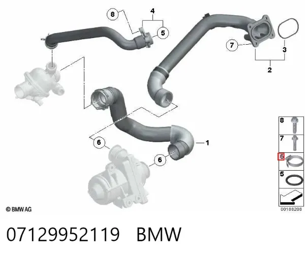 Хомут стяжной металлический, универсальный 07129952119 BMW