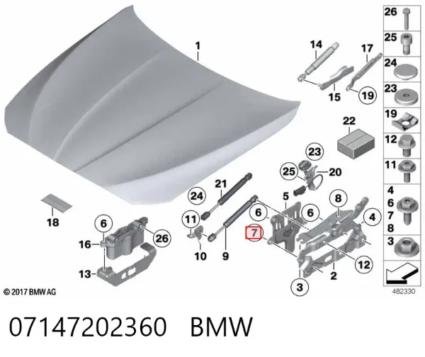 Болт нижнего рычага 07147202360 BMW