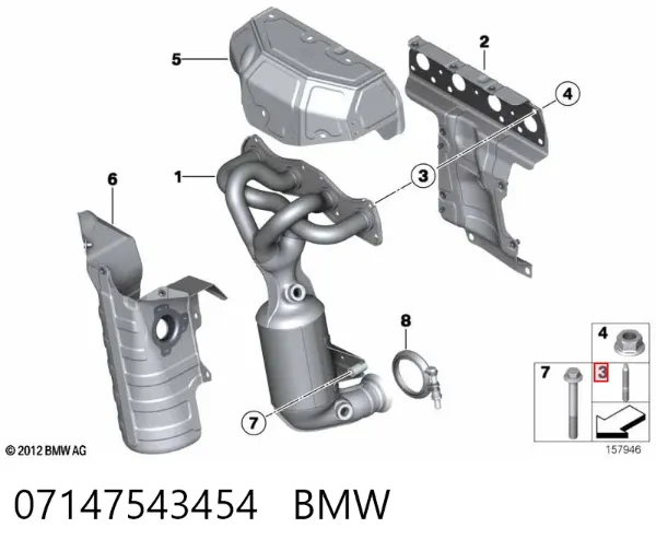 Шпилька выпускного коллектора 07147543454 BMW
