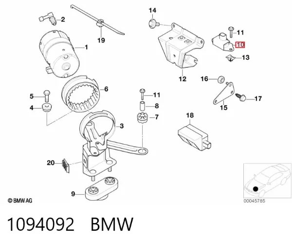 Датчик продольного ускорения 1094092 BMW