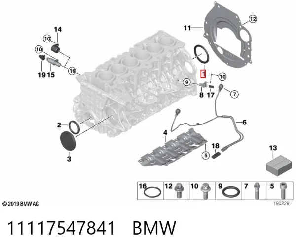Сальник коленвала задний 11117547841 BMW