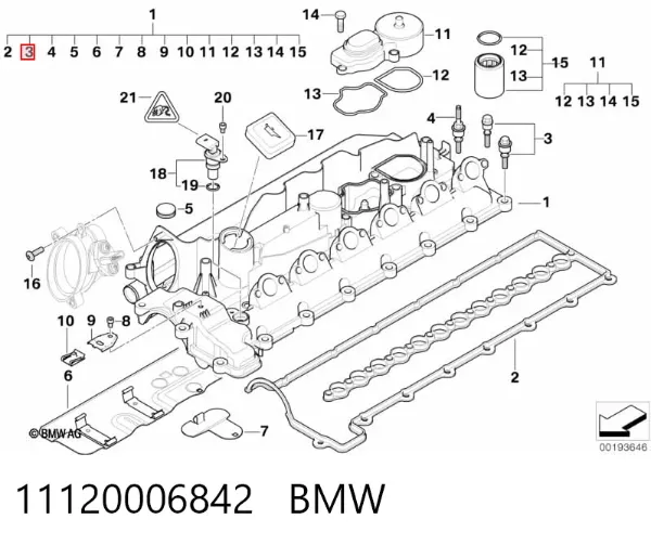 Болт клапанной крышки ГБЦ 11120006842 BMW