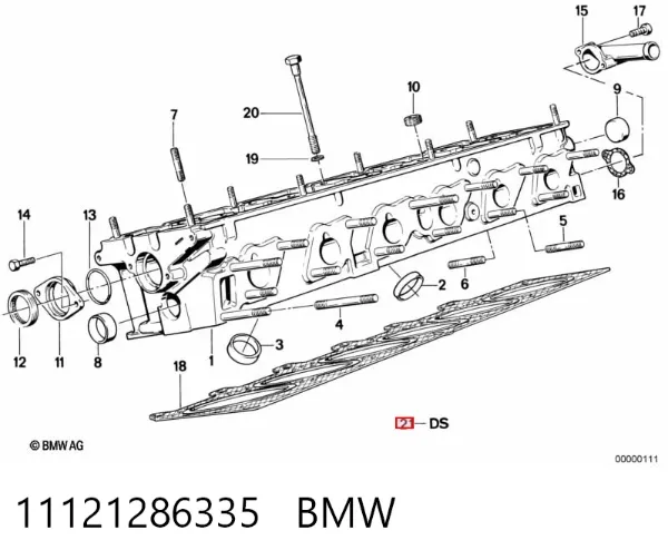 Верхний комплект прокладок двигателя 11121286335 BMW