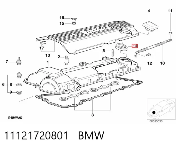 Прокладка крышки маслозаливной горловины 11121720801 BMW