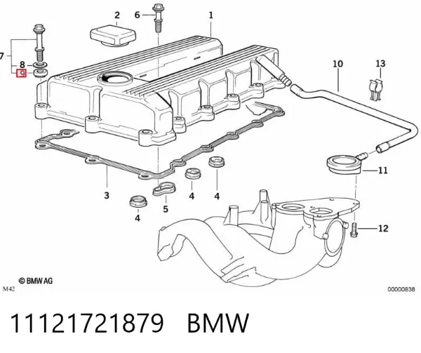 Прокладка клапанной крышки 11121721879 BMW