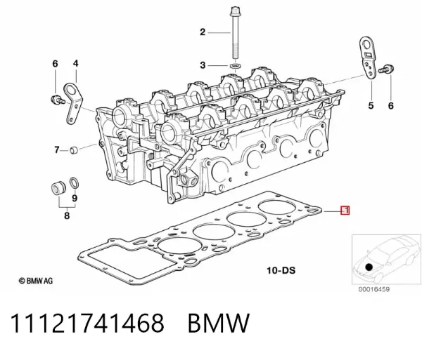 Правая прокладка ГБЦ 11121741468 BMW