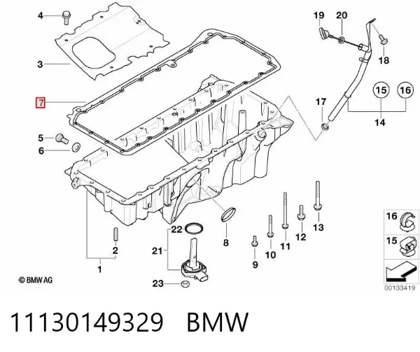 Прокладка поддона картера 11130149329 BMW