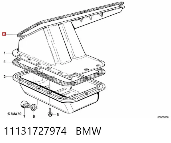 Прокладка поддона картера 11131727974 BMW