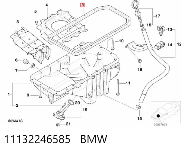Прокладка поддона картера 11132246585 BMW
