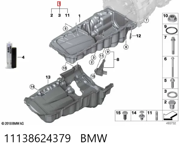 Поддон двигателя 11138624379 BMW