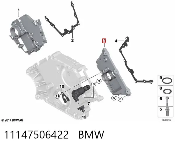 Крышка мотора передняя 11147506422 BMW