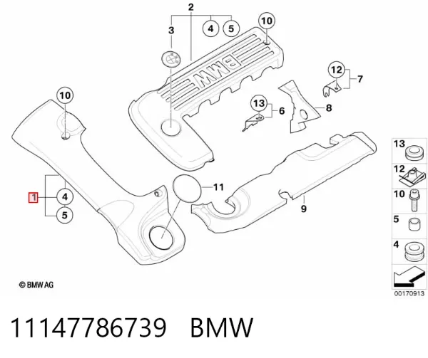 Крышка двигателя 11147786739 BMW