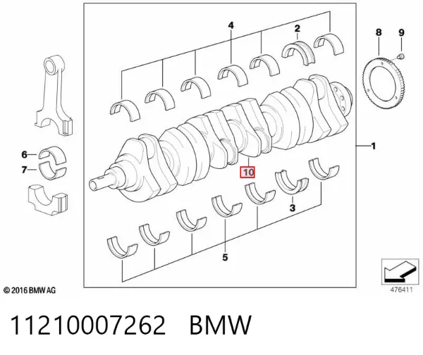 Коленвал 11210007262 BMW