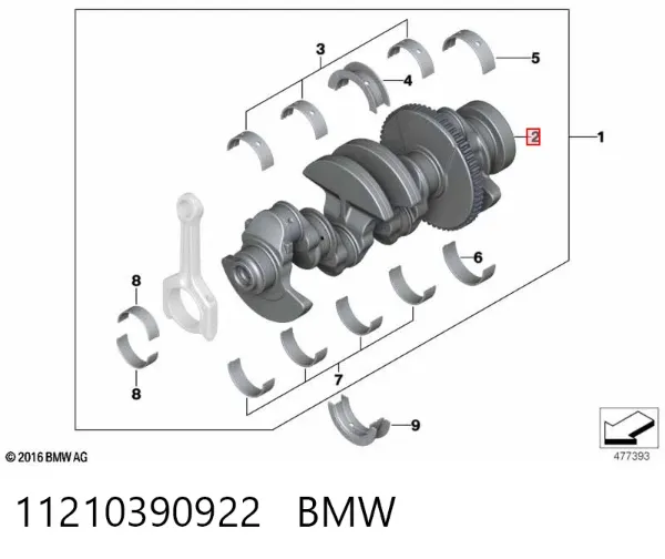 Коленвал 11210390922 BMW
