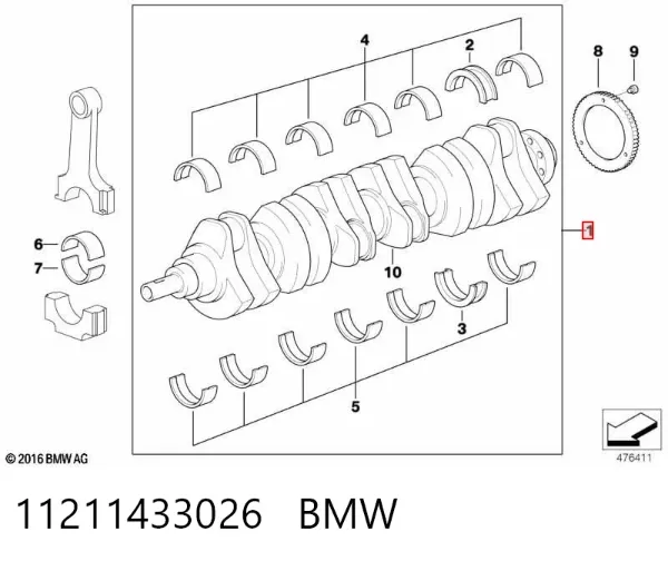 Коленвал 11211433026 BMW