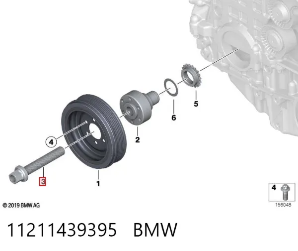 Болт шкива коленвала 11211439395 BMW