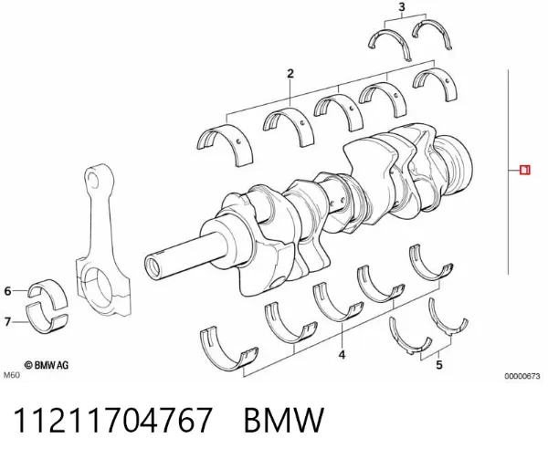 Коленвал 11211704767 BMW