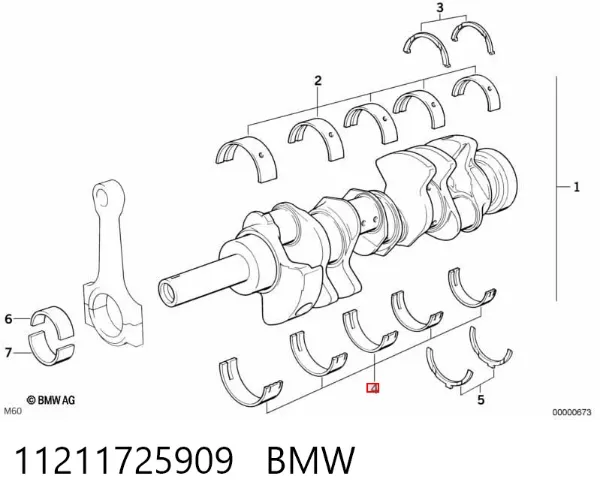 Вкладыши шатунные, 1-й ремонт 11211725909 BMW