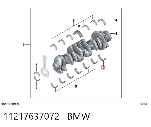 Вкладыши шатунные, 1-й ремонт 11217637072 BMW
