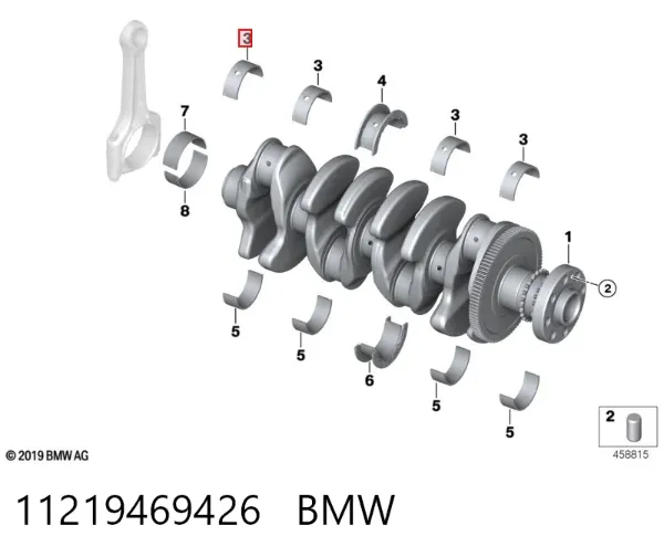 Вкладыши шатунные, 1-й ремонт 11219469426 BMW