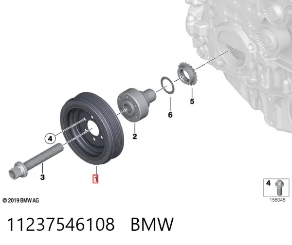 Шкив коленвала 11237546108 BMW
