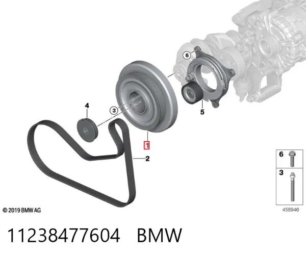 Шкив коленвала 11238477604 BMW