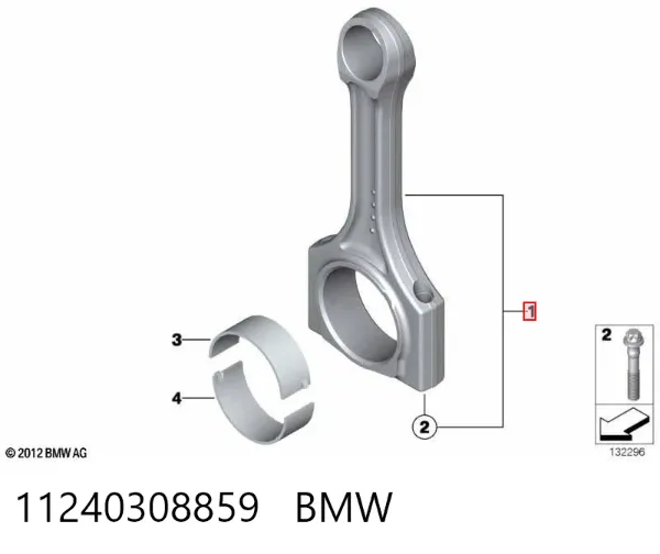 Шатун поршня двигателя 11240308859 BMW