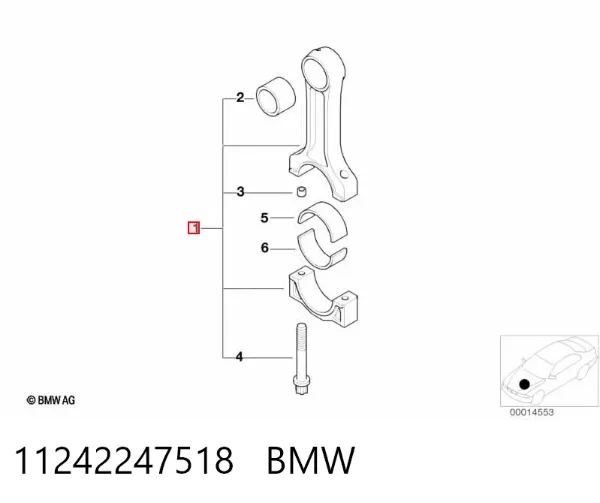 Шатун поршня двигателя 11242247518 BMW