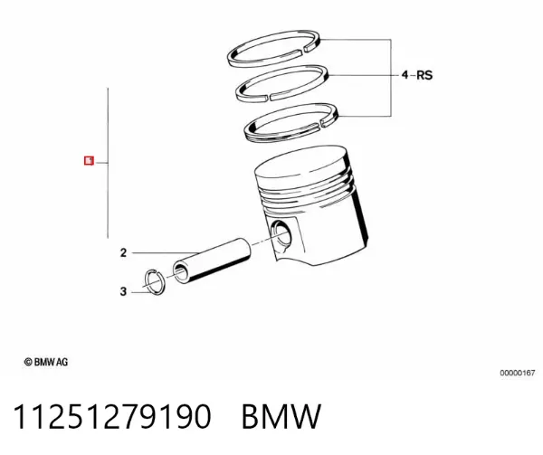 Поршень на 1 цилиндр 11251279190 BMW