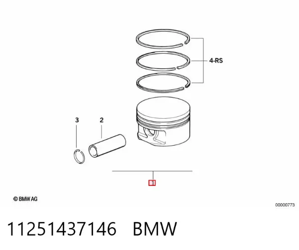 Поршень на 1 цилиндр 11251437146 BMW