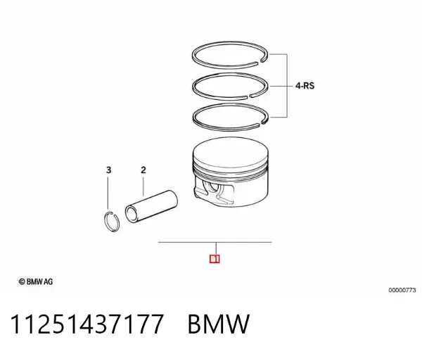 Поршень на 1 цилиндр 11251437177 BMW