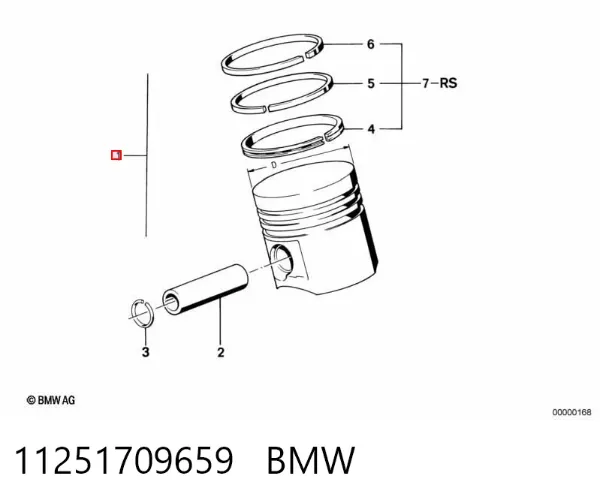 Поршень на 1 цилиндр, 2-й ремонт 11251709659 BMW