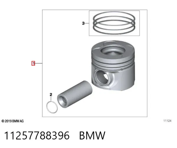 Поршень на 1 цилиндр 11257788396 BMW