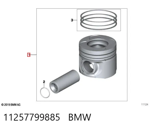 Кольца поршневые 11257799885 BMW