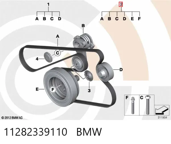 Ремень генератора 11282339110 BMW