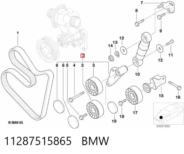 Натяжитель приводного ремня 11287515865 BMW