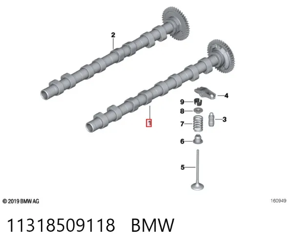 Впускной распредвал 11318509118 BMW