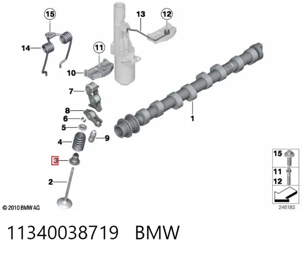 Сальник клапана (маслосъёмный) впускного, комплект 11340038719 BMW
