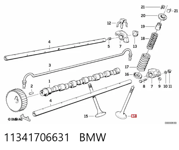 Впускной клапан 11341706631 BMW