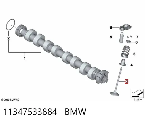 Впускной клапан 11347533884 BMW