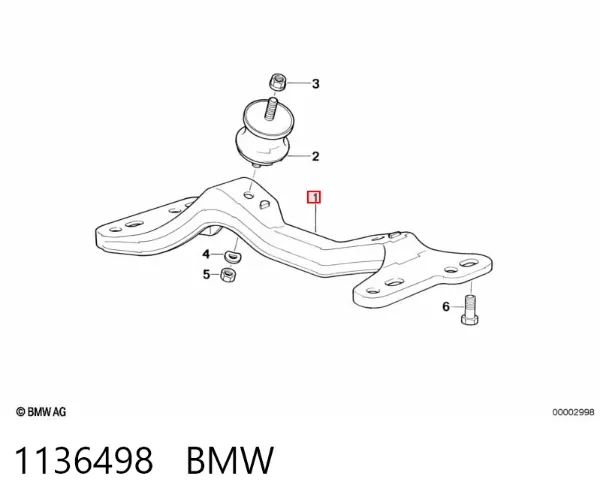 Балка крепления коробки передач 1136498 BMW