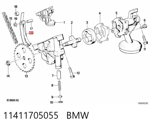 Натяжитель цепи насоса масляного 11411705055 BMW