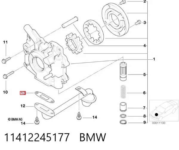 Прокладка масляного насоса 11412245177 BMW