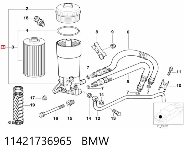 Корпус масляного фильтра 11421736965 BMW